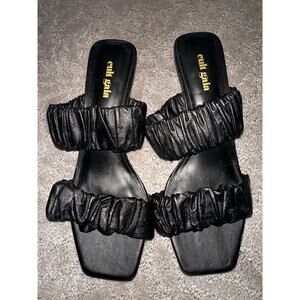 Cult Gaia MINA Black Leather Slip On Sandals EU 38/US 7.5-8 EUC